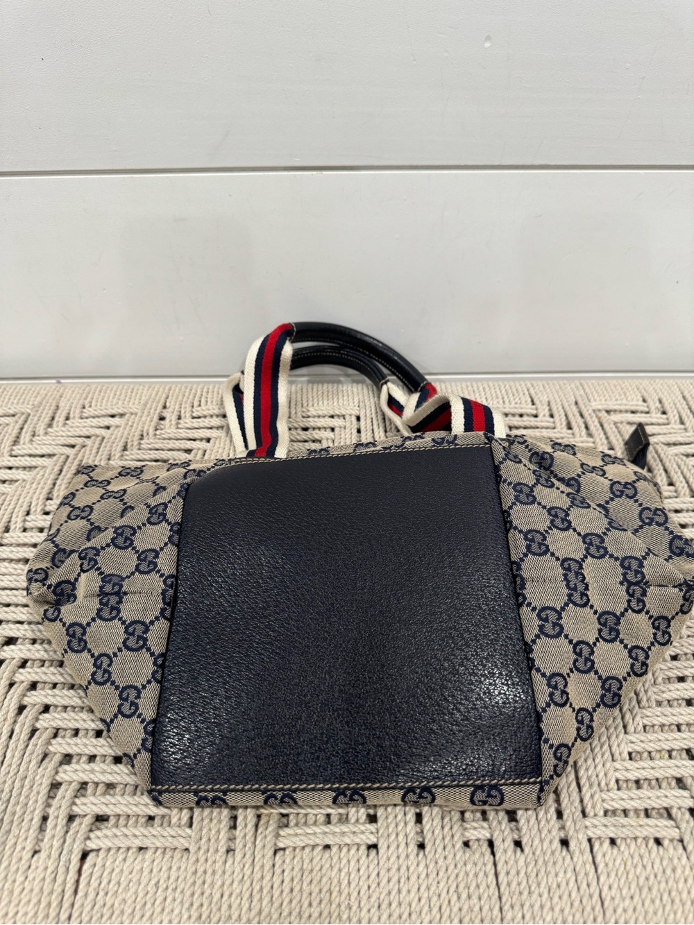 Gucci GG canvas navy web tote bag - Picture 3 of 12